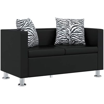 DESIGN IN Canapé Sofa À 2 Places Cuir Synthétique Noir - Publicité DESIGN IN Canapé Sofa À 2 Places Cuir Synthétique Noir - Publicité