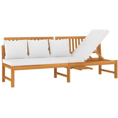 DESIGN IN Lit De Jour Avec Coussin Crème 200x60x75cm Bois D'Acacia Solide - Publicité DESIGN IN Lit De Jour Avec Coussin Crème 200x60x75cm Bois D'Acacia Solide - Publicité