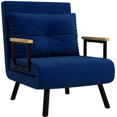 OEM Canapé-lit 3 En 1 Avec Dossier Inclinable Et Coussin, En Tissu Effet Velours, 63 X 73 X 81 Cm, Bleu - Publicité OEM Canapé-lit 3 En 1 Avec Dossier Inclinable Et Coussin, En Tissu Effet Velours, 63 X 73 X 81 Cm, Bleu - Publicité
