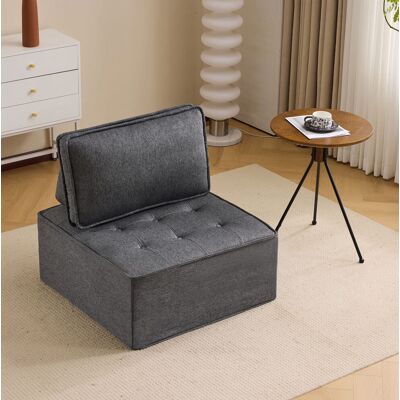 BEAOK Canapé Modulaire En Lin Gris Foncé, Compact Et Flexible Pour Petits Espaces - Publicité BEAOK Canapé Modulaire En Lin Gris Foncé, Compact Et Flexible Pour Petits Espaces - Publicité