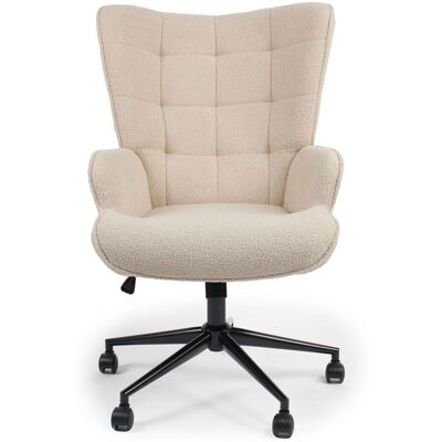 MENZZO Fauteuil De Bureau Moderne À Haut Dossier Florelo Tissu Bouclette Beige - Publicité MENZZO Fauteuil De Bureau Moderne À Haut Dossier Florelo Tissu Bouclette Beige - Publicité