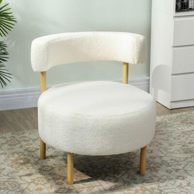 OEM Canapé 1 Place En Tissu Bouclette - Fauteuil De Salon Rembourré, Dossier Incurvé, Assise Large, 67x67x71cm, Crème - Publicité OEM Canapé 1 Place En Tissu Bouclette - Fauteuil De Salon Rembourré, Dossier Incurvé, Assise Large, 67x67x71cm, Crème - Publicité