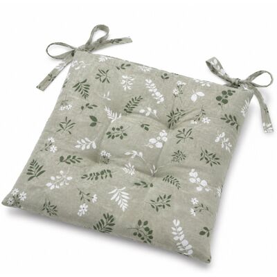 TEX FAMILY Couvre-chaise Verte Herbarium 40x40 Coussin Matelassé Avec Lacets En Coton - Publicité TEX FAMILY Couvre-chaise Verte Herbarium 40x40 Coussin Matelassé Avec Lacets En Coton - Publicité