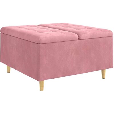 DESIGN IN Pouf De Rangement Avec Coussin Rose 80 X 80 X 45 Cm Velours - Publicité DESIGN IN Pouf De Rangement Avec Coussin Rose 80 X 80 X 45 Cm Velours - Publicité