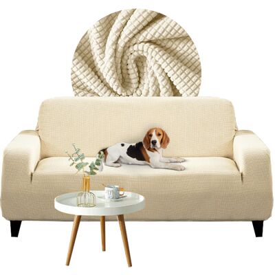 OEM Housse Pour Canapé-lit 3 Places, Jacquard Crème - Publicité OEM Housse Pour Canapé-lit 3 Places, Jacquard Crème - Publicité