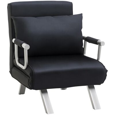 OEM Canapé-lit Une Place Peu Encombrant Avec Dossier Inclinable 5 Positions Et Coussin, 65 X 69 X 80 Cm, Noir - Publicité OEM Canapé-lit Une Place Peu Encombrant Avec Dossier Inclinable 5 Positions Et Coussin, 65 X 69 X 80 Cm, Noir - Publicité