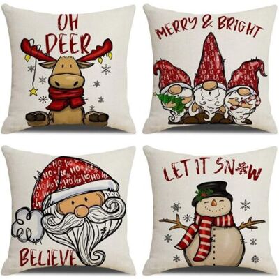 SCORPIO Housse De Coussin Noel 45x45cm, Lot De 4 Noël Décoratif Canapé En Coton Et Lin Noël Pour Canapé Lit Chambre Chaise Jardin-rétro Noël - Publicité SCORPIO Housse De Coussin Noel 45x45cm, Lot De 4 Noël Décoratif Canapé En Coton Et Lin Noël Pour Canapé Lit Chambre Chaise Jardin-rétro Noël - Publicité