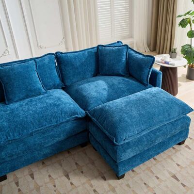 DEVOKO Accoudoirs Cloud Compatibles Canapé Sectionnel, Rembourrage Double En Chenille. Confort Optimal Pour Intérieur, Bleue De501ebl - Publicité DEVOKO Accoudoirs Cloud Compatibles Canapé Sectionnel, Rembourrage Double En Chenille. Confort Optimal Pour Intérieur, Bleue De501ebl - Publicité