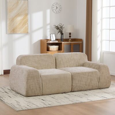 XISRENS Canapé Modulable À Compression En Tissu Chenille, Garni De Mousse Haute Résilience 30d. Facile À Déplacer Et Doté D'Une Base Antidérapante, Il Est Idéal Pour Les Salons Et Autres Espaces. - Kaki Clair - Publicité XISRENS Canapé Modulable À Compression En Tissu Chenille, Garni De Mousse Haute Résilience 30d. Facile À Déplacer Et Doté D'Une Base Antidérapante, Il Est Idéal Pour Les Salons Et Autres Espaces. - Kaki Clair - Publicité