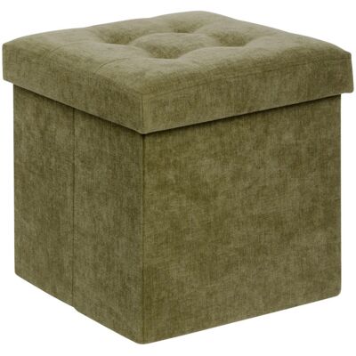 Pouf Coffre Pliable Capitonne "lysandre" Atmosphera - Kaki - - Publicité Pouf Coffre Pliable Capitonne "lysandre" Atmosphera - Kaki - - Publicité