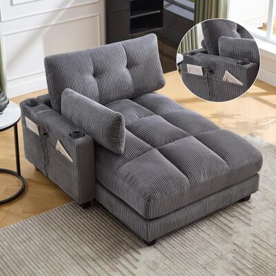 OEM Fauteuil Palm Avec Coussins D'Assise À Rayures Moelleuses, Accoudoirs Avec Coussins À Roulettes, Appui-tête, Trois Porte-gobelets Et Une Poche Latérale Convient Aux Salons Et Aux Chambres Gris. Publicité OEM Fauteuil Palm Avec Coussins D'Assise À Rayures Moelleuses, Accoudoirs Avec Coussins À Roulettes, Appui-tête, Trois Porte-gobelets Et Une Poche Latérale Convient Aux Salons Et Aux Chambres Gris. Publicité