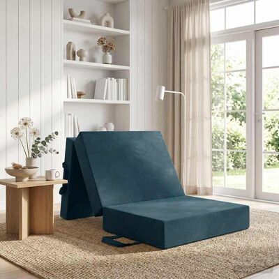 Canapé-lit Pliable 75 X 63 X 45 Cm Bleu Vidaxl - Publicité Canapé-lit Pliable 75 X 63 X 45 Cm Bleu Vidaxl - Publicité