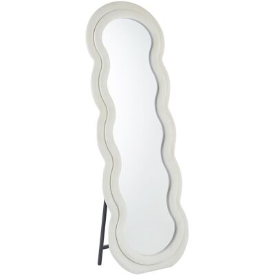 MENZZO Miroir En Pied Décoratif Design Ondulé Andromak 70x170cm Velours Crème - Publicité MENZZO Miroir En Pied Décoratif Design Ondulé Andromak 70x170cm Velours Crème - Publicité