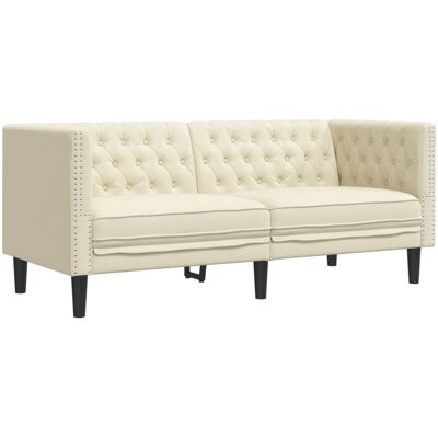 DESIGN IN Canapé Sofa Chesterfield 2 Places Crème Similicuir - Publicité DESIGN IN Canapé Sofa Chesterfield 2 Places Crème Similicuir - Publicité
