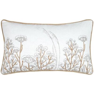 OEM Coussin Oriana 30x50 Cm Blanc À Fleurs Dorées - Publicité OEM Coussin Oriana 30x50 Cm Blanc À Fleurs Dorées - Publicité
