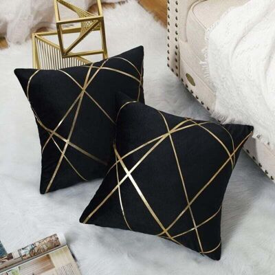 OEM Housse De Coussin 45×45cm Velours Coussin Noir Décoratifs Housses D'Oreiller , Lignes Dorées Géométrie Coussin Salon Chambre Banc Taie Coussin Canapé Pack De De 2 --crezuo - Publicité OEM Housse De Coussin 45×45cm Velours Coussin Noir Décoratifs Housses D'Oreiller , Lignes Dorées Géométrie Coussin Salon Chambre Banc Taie Coussin Canapé Pack De De 2 --crezuo - Publicité