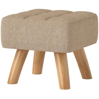 Generic Repose Pied Salon Ottoman Siège Rembourré En Tissu Avec Pieds En Bois 27 X 27 X 26 Cm Marron Clair - Publicité Generic Repose Pied Salon Ottoman Siège Rembourré En Tissu Avec Pieds En Bois 27 X 27 X 26 Cm Marron Clair - Publicité