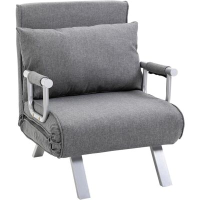 OEM Homcom Fauteuil Chauffeuse Canapé-lit Convertible 1 Place Déhoussable Grand Confort Coussin Pieds Accoudoirs Métal Lin Gris Clair - Publicité OEM Homcom Fauteuil Chauffeuse Canapé-lit Convertible 1 Place Déhoussable Grand Confort Coussin Pieds Accoudoirs Métal Lin Gris Clair - Publicité