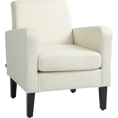 DEVOKO Chaise D’accent Moderne Pieds Bois D’échouc Déco Salon Chambre Intérieur, Blanc Crème - Publicité DEVOKO Chaise D’accent Moderne Pieds Bois D’échouc Déco Salon Chambre Intérieur, Blanc Crème - Publicité