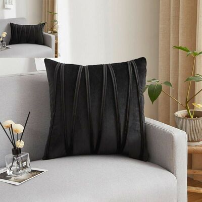 OEM 2 Housses De Coussin Noires, Rayures Géométriques 3d, Taies D'Oreiller Décoratives En Velours, Pour La Maison, Salon, Canapé, Chambre, 45 45 Cm (sans Noyau) - Publicité OEM 2 Housses De Coussin Noires, Rayures Géométriques 3d, Taies D'Oreiller Décoratives En Velours, Pour La Maison, Salon, Canapé, Chambre, 45 45 Cm (sans Noyau) - Publicité