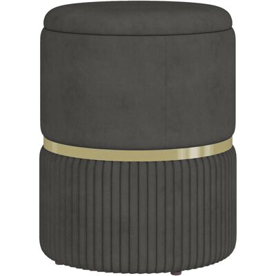 ARRIGONI Pouf Tabouret Repose-pied Coffre De Rangement En Velours Côtelé 36 X 36 X 44 Cm Pour Salon Chambre Gris - Publicité ARRIGONI Pouf Tabouret Repose-pied Coffre De Rangement En Velours Côtelé 36 X 36 X 44 Cm Pour Salon Chambre Gris - Publicité