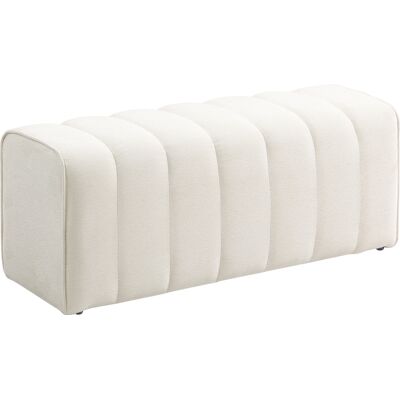 DEVOKO Banc Bout De Lit Crème 110x40x44cm Banquette Rembourrée Tissu Lin Style Moderne Ottoman - Publicité DEVOKO Banc Bout De Lit Crème 110x40x44cm Banquette Rembourrée Tissu Lin Style Moderne Ottoman - Publicité