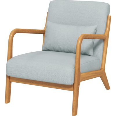 OEM Fauteuil De Salon Avec Cadre En Bois Massif Fauteuil Lounge - Assise Profonde - Accoudoirs - Lin Synthétique Gris Clair - Publicité OEM Fauteuil De Salon Avec Cadre En Bois Massif Fauteuil Lounge - Assise Profonde - Accoudoirs - Lin Synthétique Gris Clair - Publicité