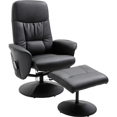 ARRIGONI Fauteuil Relax Avec Repose-pieds Fauteuil Tv Pivotant 10 Points De Massage Fonction Inclinaison Telecommande Poche Laterale Similicuir Noir - Publicité ARRIGONI Fauteuil Relax Avec Repose-pieds Fauteuil Tv Pivotant 10 Points De Massage Fonction Inclinaison Telecommande Poche Laterale Similicuir Noir - Publicité
