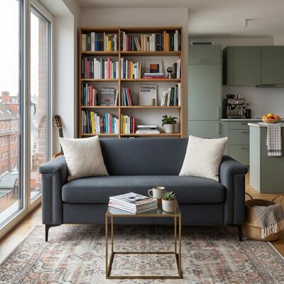 OEM Fx-p22eu-dg (sofa 557-32) Canapé Deux Places De Style Nordique, 172×72×82 Cm – Avec Un Revêtement En Lin Fin, Une Structure En Bois Massif Et Des Pieds En Fer Robustes, - Publicité OEM Fx-p22eu-dg (sofa 557-32) Canapé Deux Places De Style Nordique, 172×72×82 Cm – Avec Un Revêtement En Lin Fin, Une Structure En Bois Massif Et Des Pieds En Fer Robustes, - Publicité