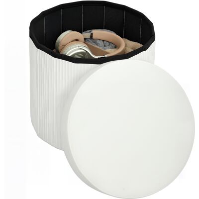 OEM Banc Coffre Ottoman De Rangement, Coffre De Rangement Pliable, 35 L, 38 X 38 X 38 Cm, Revêtement En Velours, Coffre De Rangement Rond Crème - Publicité OEM Banc Coffre Ottoman De Rangement, Coffre De Rangement Pliable, 35 L, 38 X 38 X 38 Cm, Revêtement En Velours, Coffre De Rangement Rond Crème - Publicité