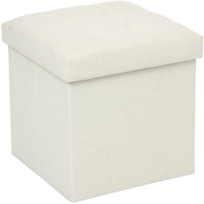 Pouf Coffre Pliable Capitonne "lysandre" Atmosphera - Beige - - Publicité Pouf Coffre Pliable Capitonne "lysandre" Atmosphera - Beige - - Publicité