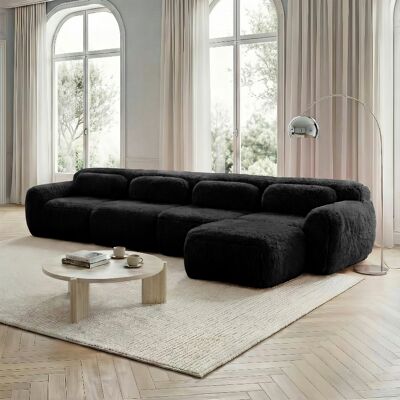 ACKERMAN Canapé 4 Places, Tissu Pelucheux Premium, Combinaison Multiple, Fond Antidérapant, Avec Coussins. Support Ergonomique, Mousse Haute Élasticité, Adapté Pour Salon, Chambre, Noir - Publicité ACKERMAN Canapé 4 Places, Tissu Pelucheux Premium, Combinaison Multiple, Fond Antidérapant, Avec Coussins. Support Ergonomique, Mousse Haute Élasticité, Adapté Pour Salon, Chambre, Noir - Publicité