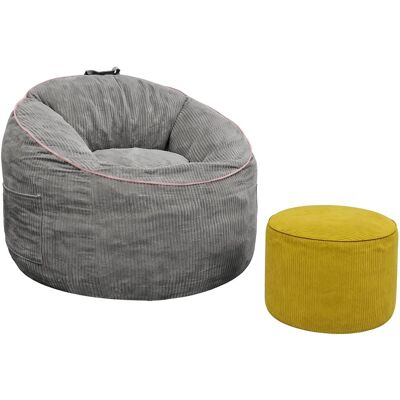 OEM Pouf Ergonomique Incurvé Avec Poche De Rangement Amovible Et Repose-pieds Cylindrique Assorti Pour Un Confort Moderne À La Maison - Publicité OEM Pouf Ergonomique Incurvé Avec Poche De Rangement Amovible Et Repose-pieds Cylindrique Assorti Pour Un Confort Moderne À La Maison - Publicité