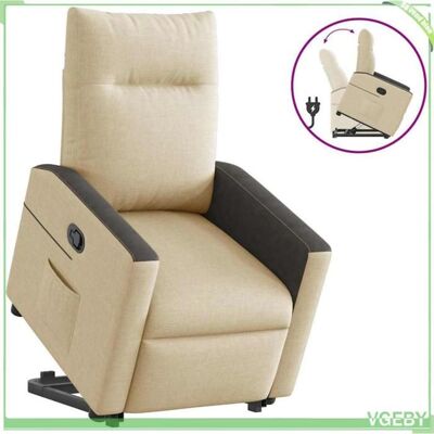 OEM Fauteuil Inclinable - Modèle 3324056 - Crème/noir - Releveur Électrique - Tissu Rembourré - Publicité OEM Fauteuil Inclinable - Modèle 3324056 - Crème/noir - Releveur Électrique - Tissu Rembourré - Publicité