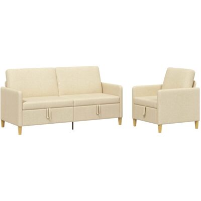 Canapé Avec Rangement 2 Pcs Crème Polyester Vidaxl - Publicité Canapé Avec Rangement 2 Pcs Crème Polyester Vidaxl - Publicité