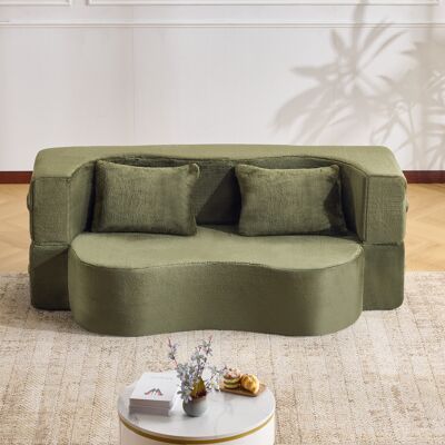 ARRIGONI Grand Canapé À Double Usage, Futon-lit Entièrement Compressé, Canapé-lit Pliable Au Sol Sans Montage, Adapté Au Salon, À La Chambre D'Amis, À La Chambre Et À D'Autres Pièces, Vert - Publicité ARRIGONI Grand Canapé À Double Usage, Futon-lit Entièrement Compressé, Canapé-lit Pliable Au Sol Sans Montage, Adapté Au Salon, À La Chambre D'Amis, À La Chambre Et À D'Autres Pièces, Vert - Publicité