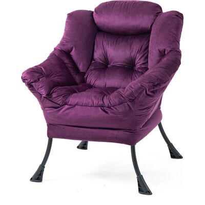 ARRIGONI Fauteuil Relax, Fauteuil Confortable Avec Cadre En Métal Et Poche Latérale, Style Simple Pour Chambre, Salon, Balcon - Publicité ARRIGONI Fauteuil Relax, Fauteuil Confortable Avec Cadre En Métal Et Poche Latérale, Style Simple Pour Chambre, Salon, Balcon - Publicité
