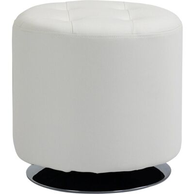 OEM Repose-pieds Pivotant À 360°, Pouf Pliable En Polyuréthane Avec Base En Acier, Ø 45,5 X 44,5 Cm, Blanc - Publicité OEM Repose-pieds Pivotant À 360°, Pouf Pliable En Polyuréthane Avec Base En Acier, Ø 45,5 X 44,5 Cm, Blanc - Publicité