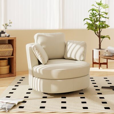 ACKERMAN Grand Fauteuil Moderne En Velours Beige, 3 Coussins Utilisables Individuellement, Assise Rembourrée Très Élastique – Fauteuil De Lecture Confortable Pour Salon, Chambre À Coucher Et Bureau - Publicité ACKERMAN Grand Fauteuil Moderne En Velours Beige, 3 Coussins Utilisables Individuellement, Assise Rembourrée Très Élastique – Fauteuil De Lecture Confortable Pour Salon, Chambre À Coucher Et Bureau - Publicité