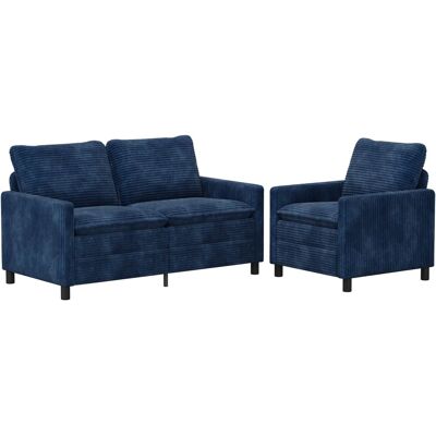 Ensemble De Canapés 2 Pcs Bleu Marine Polyester Vidaxl - Publicité Ensemble De Canapés 2 Pcs Bleu Marine Polyester Vidaxl - Publicité