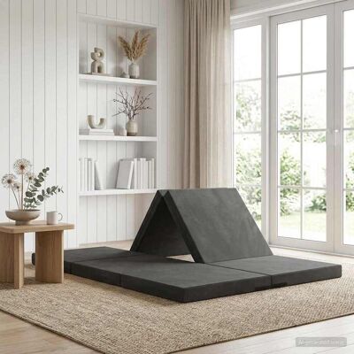 Canapé-lit Pliable 140 X 67 X 45 Cm Gris Foncé Vidaxl - Publicité Canapé-lit Pliable 140 X 67 X 45 Cm Gris Foncé Vidaxl - Publicité