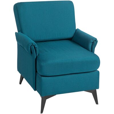 VOENCSU Fauteuil Déco En Tissu Effet Lin Respirant Avec Accoudoirs Roulés, Dimensions 70x73x83 Cm, Vert - Publicité VOENCSU Fauteuil Déco En Tissu Effet Lin Respirant Avec Accoudoirs Roulés, Dimensions 70x73x83 Cm, Vert - Publicité