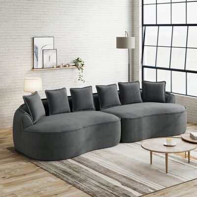 ACKERMAN Canapé Modulaire 4 Places, Tissu Chenille Confortable, Canapé Sans Cadre, Dimensions Extra Grandes, Assises Profondes, Incluant Coussins, Aucun Montage Requis, Adapté Pour Salon, Gris - Publicité ACKERMAN Canapé Modulaire 4 Places, Tissu Chenille Confortable, Canapé Sans Cadre, Dimensions Extra Grandes, Assises Profondes, Incluant Coussins, Aucun Montage Requis, Adapté Pour Salon, Gris - Publicité