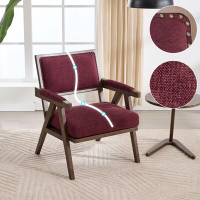 ACKERMAN Fauteuil De Salon Style Mid-century Moderne En Tissu, Fauteuil Individuel Avec Accoudoirs Cadre En Bois Assise Capitonnée Chaise Longue Adaptée Pour Salon/chambre À Coucher/bureau/bureau Décoration (t - Publicité ACKERMAN Fauteuil De Salon Style Mid-century Moderne En Tissu, Fauteuil Individuel Avec Accoudoirs Cadre En Bois Assise Capitonnée Chaise Longue Adaptée Pour Salon/chambre À Coucher/bureau/bureau Décoration (t - Publicité
