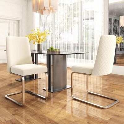 OEM Chaise De Salle À Manger En Velours, Lot De 2, Luxueuse, Salon, Chambre, Fauteuil, Dossier En Losange, Pieds De Support En Métal Argenté, Beige - Publicité OEM Chaise De Salle À Manger En Velours, Lot De 2, Luxueuse, Salon, Chambre, Fauteuil, Dossier En Losange, Pieds De Support En Métal Argenté, Beige - Publicité