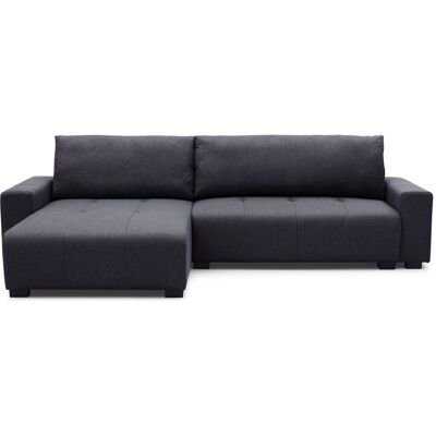 MENZZO Canapé D'Angle Convertible Élégant Malone Tissu Noir - Publicité MENZZO Canapé D'Angle Convertible Élégant Malone Tissu Noir - Publicité