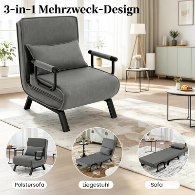 ALLAUVE Canapé-lit Transformable, Fauteuil Relax Tv Inclinable À Dossier Ajustable (modèle Fauteuil-lit Uniquement) - Publicité ALLAUVE Canapé-lit Transformable, Fauteuil Relax Tv Inclinable À Dossier Ajustable (modèle Fauteuil-lit Uniquement) - Publicité