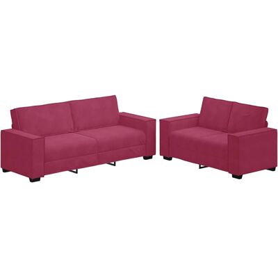 Maison Exclusive - Ensemble De Canapé 2 Pcs Avec Coussins Velours Rouge Bordeaux - Publicité Maison Exclusive - Ensemble De Canapé 2 Pcs Avec Coussins Velours Rouge Bordeaux - Publicité