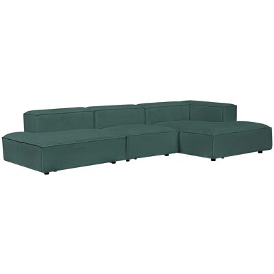 VENTE-UNIQUE Canapé D'Angle Droit Ouvert Modulable En Velours Côtelé Vert Ruzolo - Publicité VENTE-UNIQUE Canapé D'Angle Droit Ouvert Modulable En Velours Côtelé Vert Ruzolo - Publicité