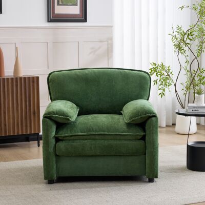 MIDUODUO Canapé Simple Rétro Vert De Forme Simple Et Sac De Rangement Double Sur Le Côté,adapté Aux Petits Salons,balcons,bureaux,chambres Et Autres Pièces - Publicité MIDUODUO Canapé Simple Rétro Vert De Forme Simple Et Sac De Rangement Double Sur Le Côté,adapté Aux Petits Salons,balcons,bureaux,chambres Et Autres Pièces - Publicité
